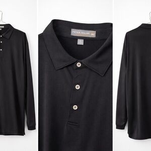 Peter Millar Classic Black Polo Shirt (Long Sleeve)